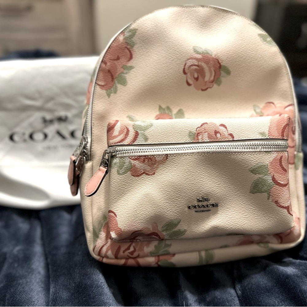 Coach Floral Print Medium Charlie Backpack
